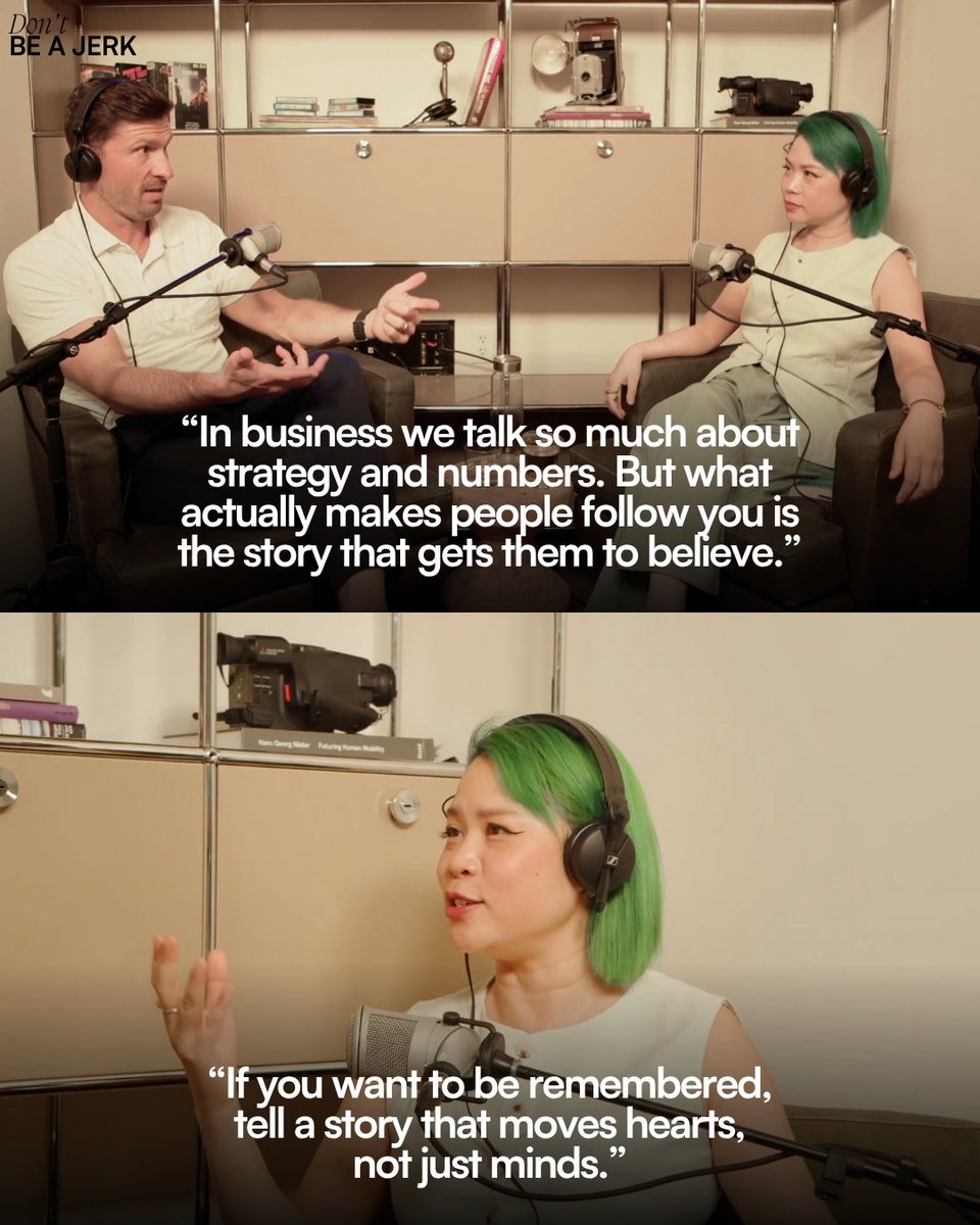I’ve seen hundreds of founders pitch with flawless metrics.… and still lose the room.

<a href="/GoldieChan/">Goldie Chan 💚</a> explained why on the latest DBAJ episode:

Human brains don’t remember stats.

They remember stories with emotional highs and lows.

If you want people to lean in (investors,