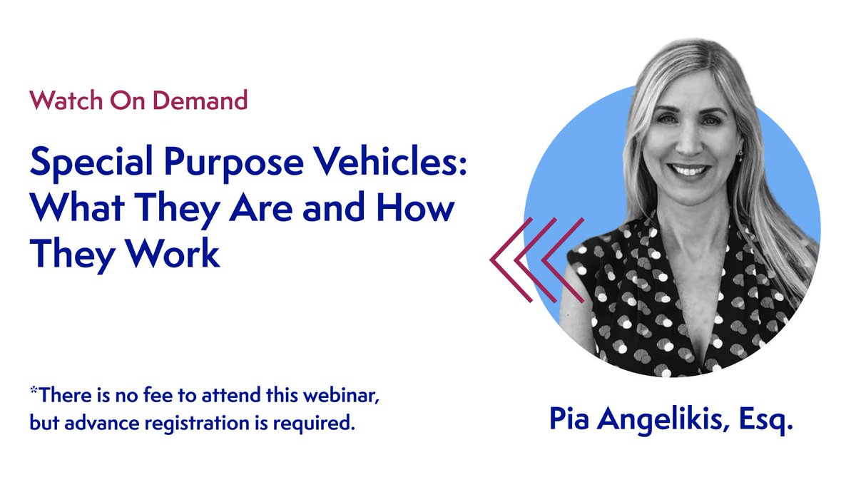 CogencyGlobal's tweet image. Missed the live session? Watch our free CLE webinar on Special Purpose Vehicles (SPVs) on demand. hubs.li/Q03VpKPM0

#CogencyGlobal #SpecialPurposeVehicle #SPV #Compliance #CLE