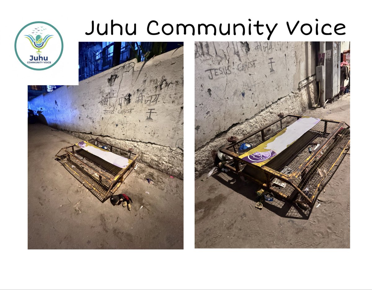 JuhuVoice's tweet photo. “A @MumbaiPolice board has been lying on the walkway at Juhu Beach Gate No. 3 for almost a month. It’s blocking the path and causing inconvenience, especially to senior citizens. Requesting immediate action. @mybmc @mybmcwardKW https://t.co/SqbHgjvlt7