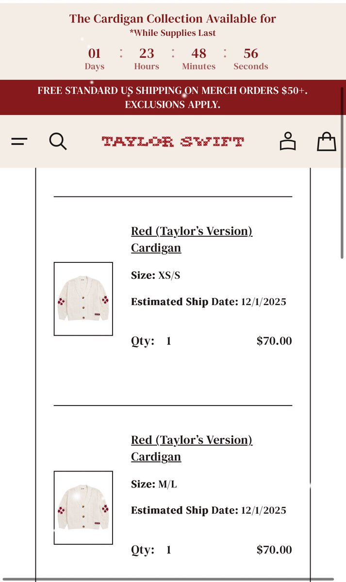 WHICH OF MY OOMFS NEEDS A M/L RED CARDIGAN I ACCIDENTALLY GOT TWO SIZES- selling for face value 🫶🏼♥️ please share!!