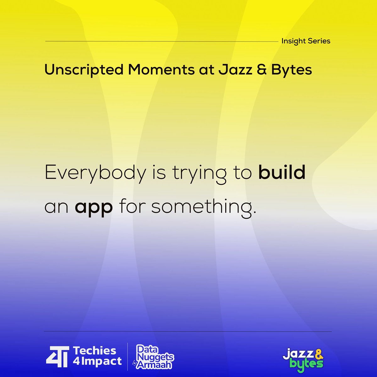 techies4impact's tweet image. “Ever notice how everyone’s obsessed with creating an app for every little thing?  Truth is, some challenges aren’t about a fancy app – they’re begging for a different angle. Let’s break the ‘app‑default’ mindset! 

#ProblemSolving #KeepItSimple #DataNuggetsbyArmaah #T4I