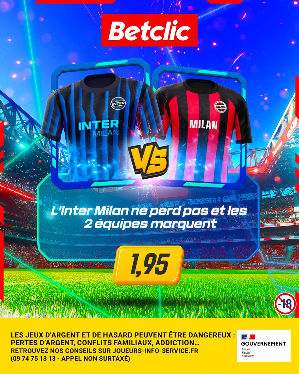Betclic's tweet photo. Derby della Madonnina bouillant à venir 🔥

L’Inter tient la cadence ?😈 https://t.co/U8dROcbNLL