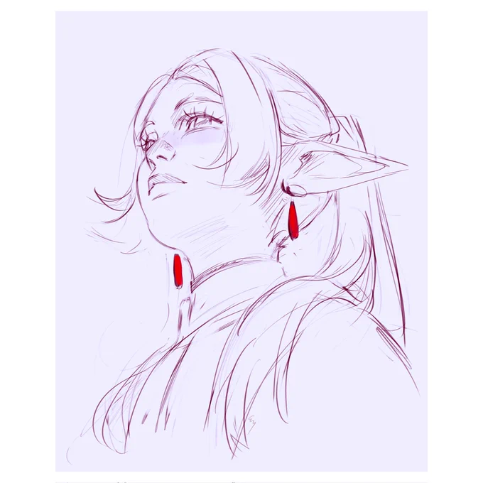 One more Frieren post because I definitely liked this sketch more before I added colours #frierenangle #sketch
