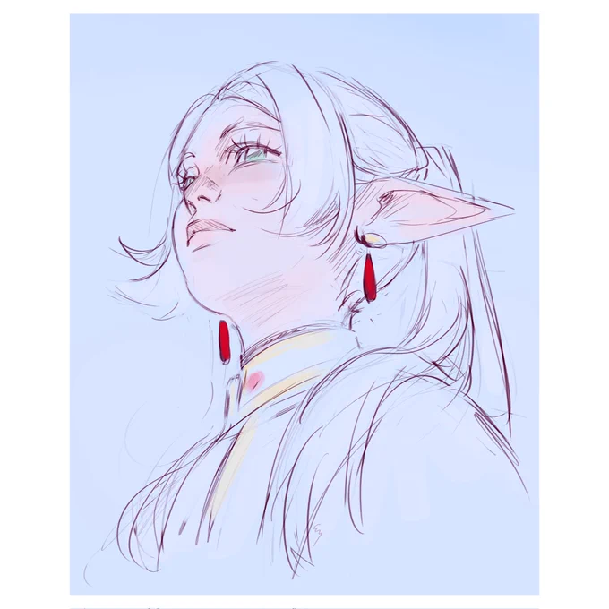 One more Frieren post because I definitely liked this sketch more before I added colours #frierenangle #sketch