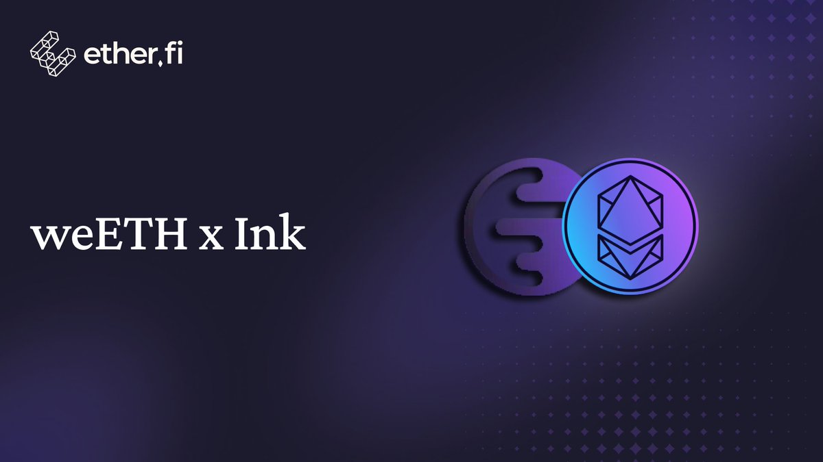 ether_fi's tweet image. ether.fi x @inkonchain

weETH is now live on Ink!

weETH’s high rewards and institutional-grade liquidity meet one of the most exciting new ecosystems in DeFi.

Stay tuned for new opportunities and integrations 👀