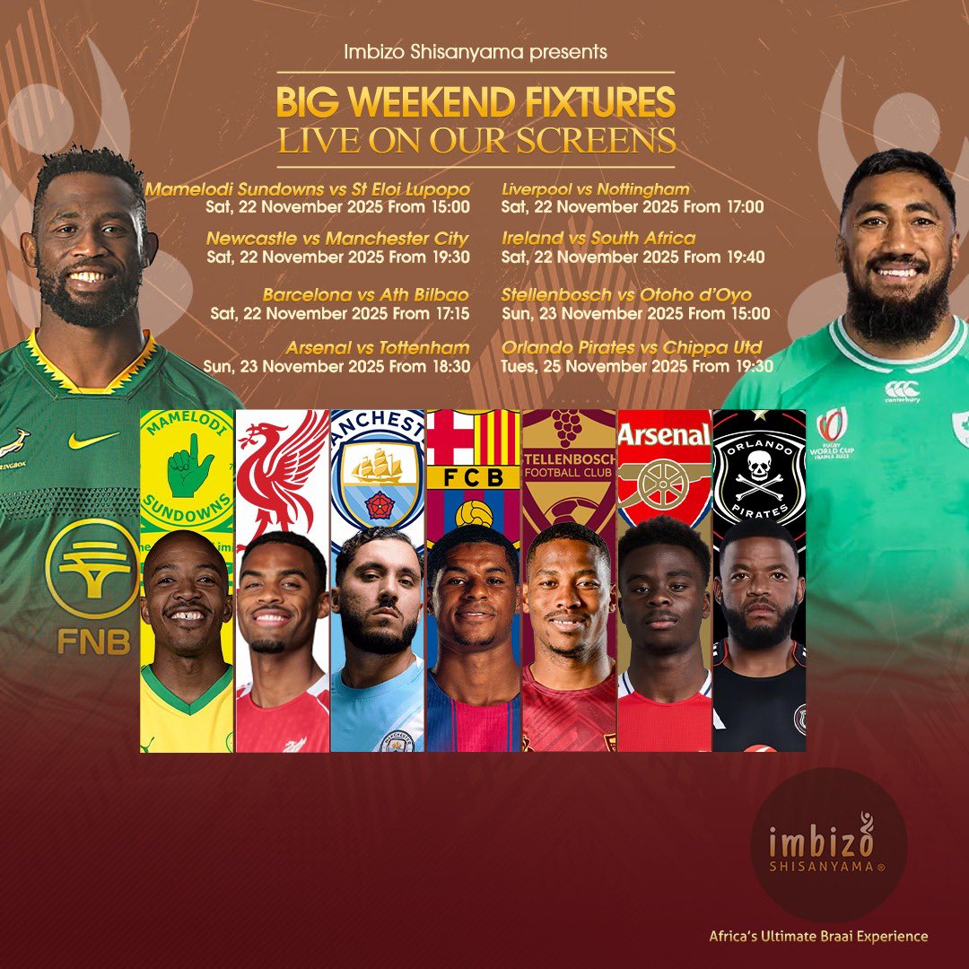 Bringing you live on our screens ⚽️ 

#soccer 
#soccergames 

___________________
#ImbizoShisanyama
Africa’s Ultimate Braai Experience!®