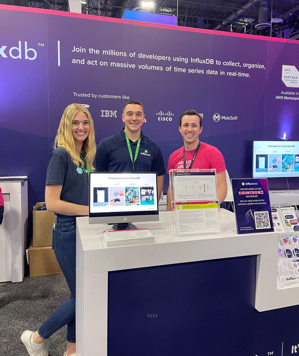 InfluxDB's tweet image. We’re just a couple of weeks away from #AWSreInvent and already gearing up for a big week in Vegas.

Whether you’re building high-performance systems, working with sensor telemetry at scale, or just curious how #InfluxDB 3 handles real-time workloads, come by and put it to the…