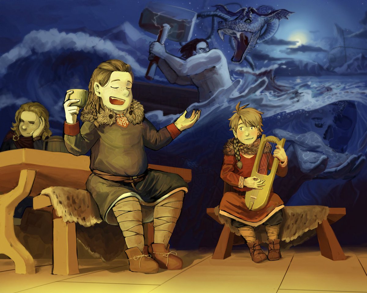 darzekot's tweet image. Skálds telling stories of the part
I imagine Nor as a good singer with a velvety voice and Den having a talent for playing string and bowed instruments
#theeverydaylifeofcountries