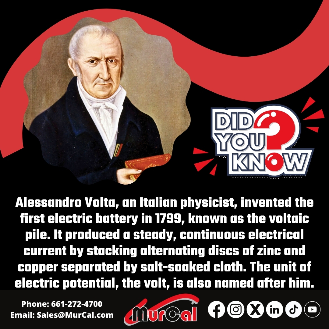murcal's tweet image. Tech history moment brought to you by MurCal.com ⚡️
In 1799, Italian physicist Alessandro Volta stacked zinc and copper discs with salt-soaked cloth to create the first true battery—the voltaic pile—giving the world a steady flow of electric current!
#TechHistory
