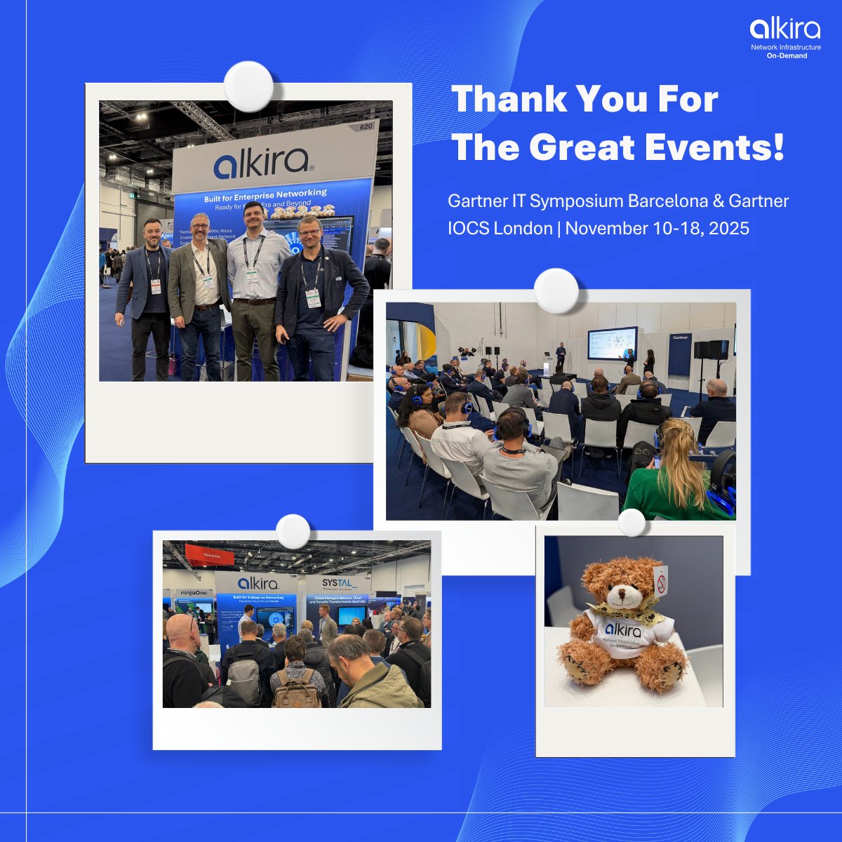 alkiranet's tweet image. What an incredible week at #GartnerIOCS London! 

Thank you to everyone who visited the Alkira booth and joined our sessions, especially Madoc Batters and Silvia Boiardi for sharing invaluable insights. 

Excited to continue the conversations! 

#NetworkInfrastructure #NIaaS