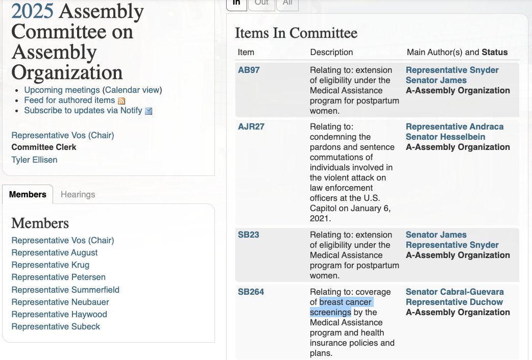 DanRShafer's tweet image. It&apos;s true. Not only is Vos burying the bill on health care for new moms in an obscure committee that he chairs, he&apos;s also burying &quot;Gail&apos;s Law,&quot; a bill expanding breast cancer screenings for women with &quot;dense breast tissue.&quot; 

The State Senate passed that bill 32-1. Vos buried it.