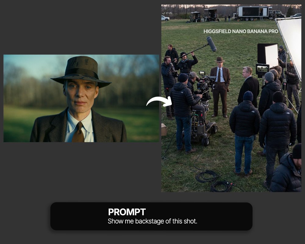 minchoi's tweet image. 6. BTS Scenes

PROMPT: &quot;Show me backstage of this shot&quot;