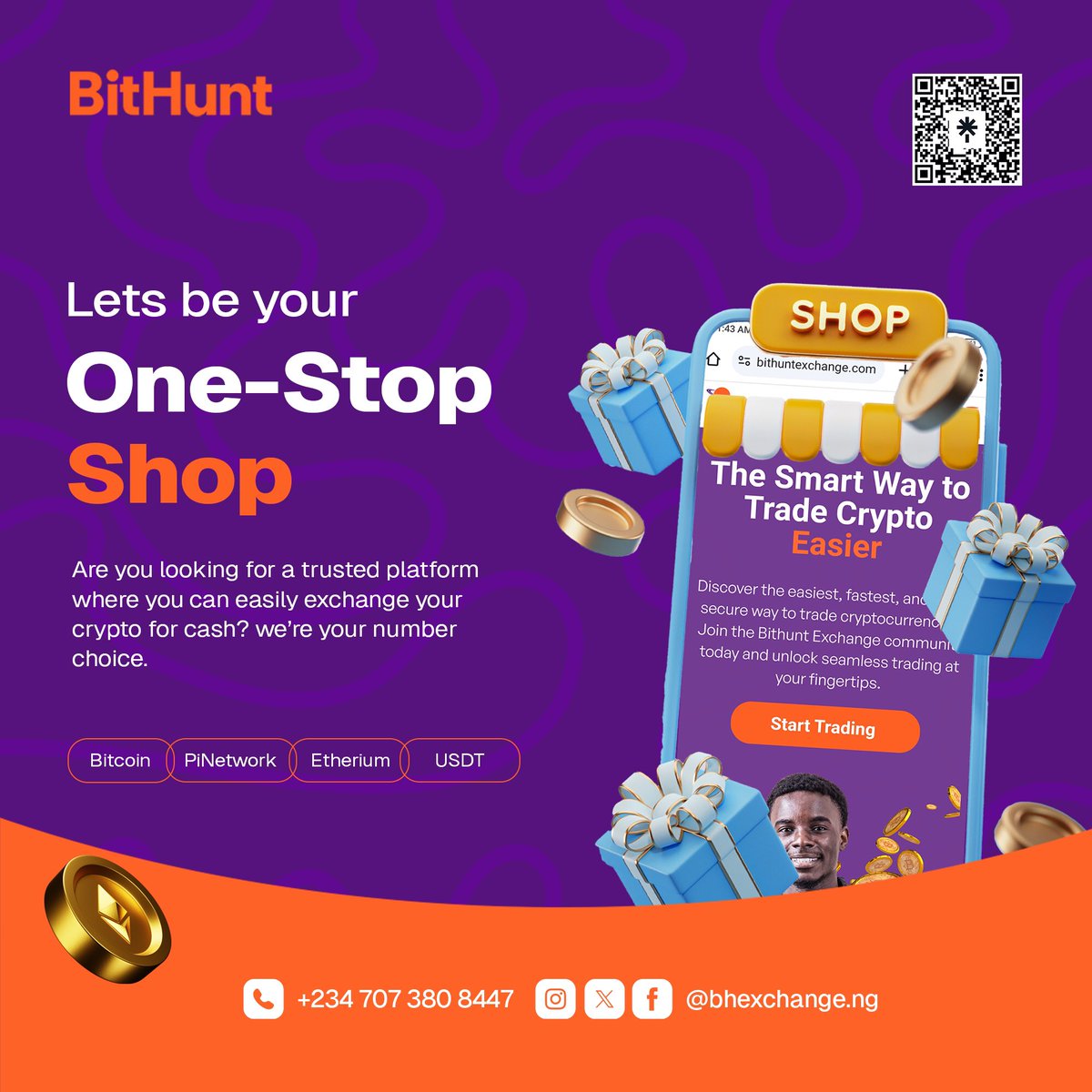 Let BitHunt be your go-to crypto shop.
💰 Looking to exchange crypto for cash?  
✅ Trusted platform  
✅ Best rates  
✅ Instant payout  

We’re your No. 1 choice — fast, safe, and reliable.