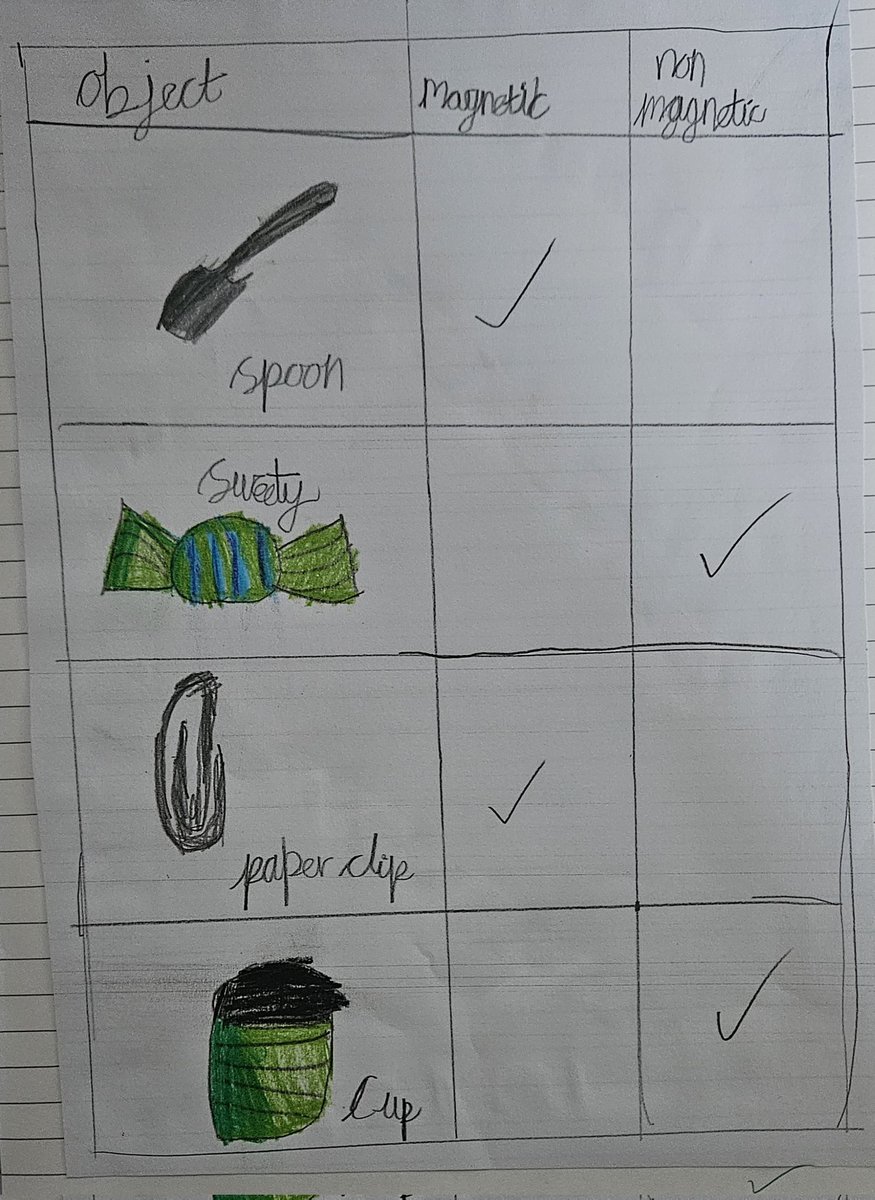 We have been learning how to draw our own tables to record the results of our testing #scientists #results