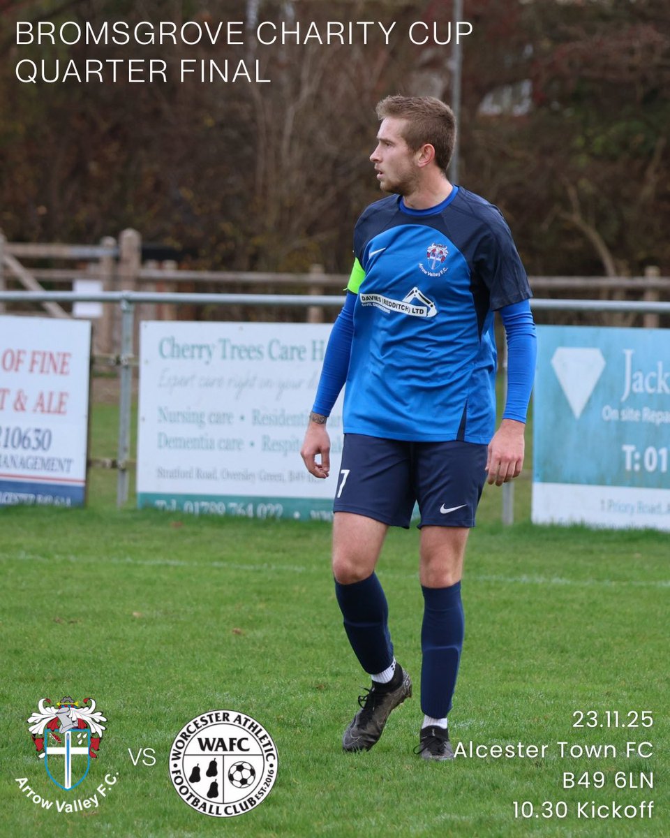 NEXT UP|

Big game this weekend as we welcome Worcester Premiership side Worcester Athletic to Stratford road for a Bromsgrove charity cup quarter final clash 🤝

A tough test awaits but we’ll be ready to take on the challenge 👊🏻 any support would be amazing 

#UpTheValley