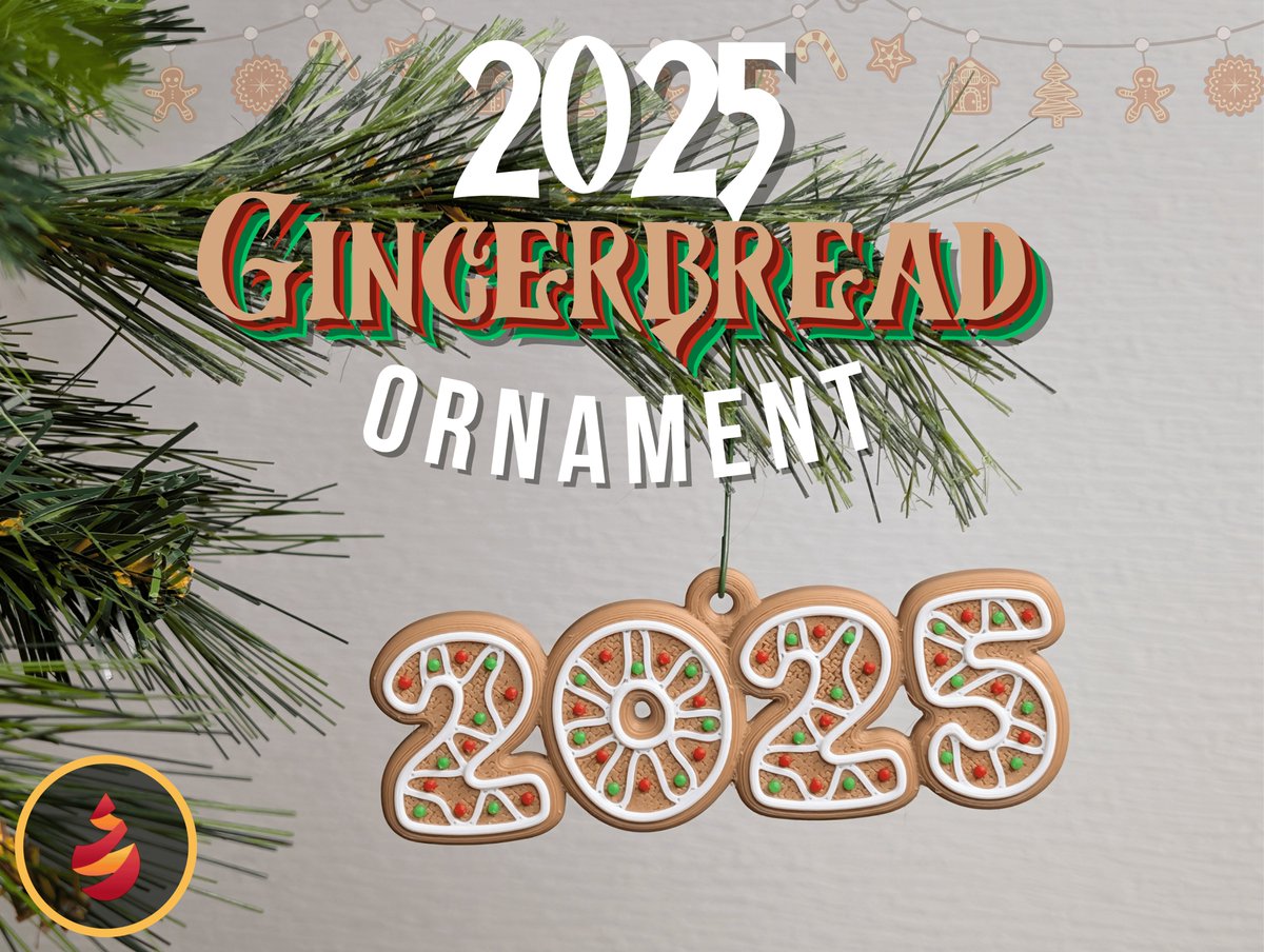 Commemorate 2025 with a gingerbread ornament! 🎄

Print now from <a href="/BambulabGlobal/">Bambu Lab</a> MakerWorld - 
makerworld.com/en/models/2022…

#BambuLab #3DPrinting #3dprint #Christmas