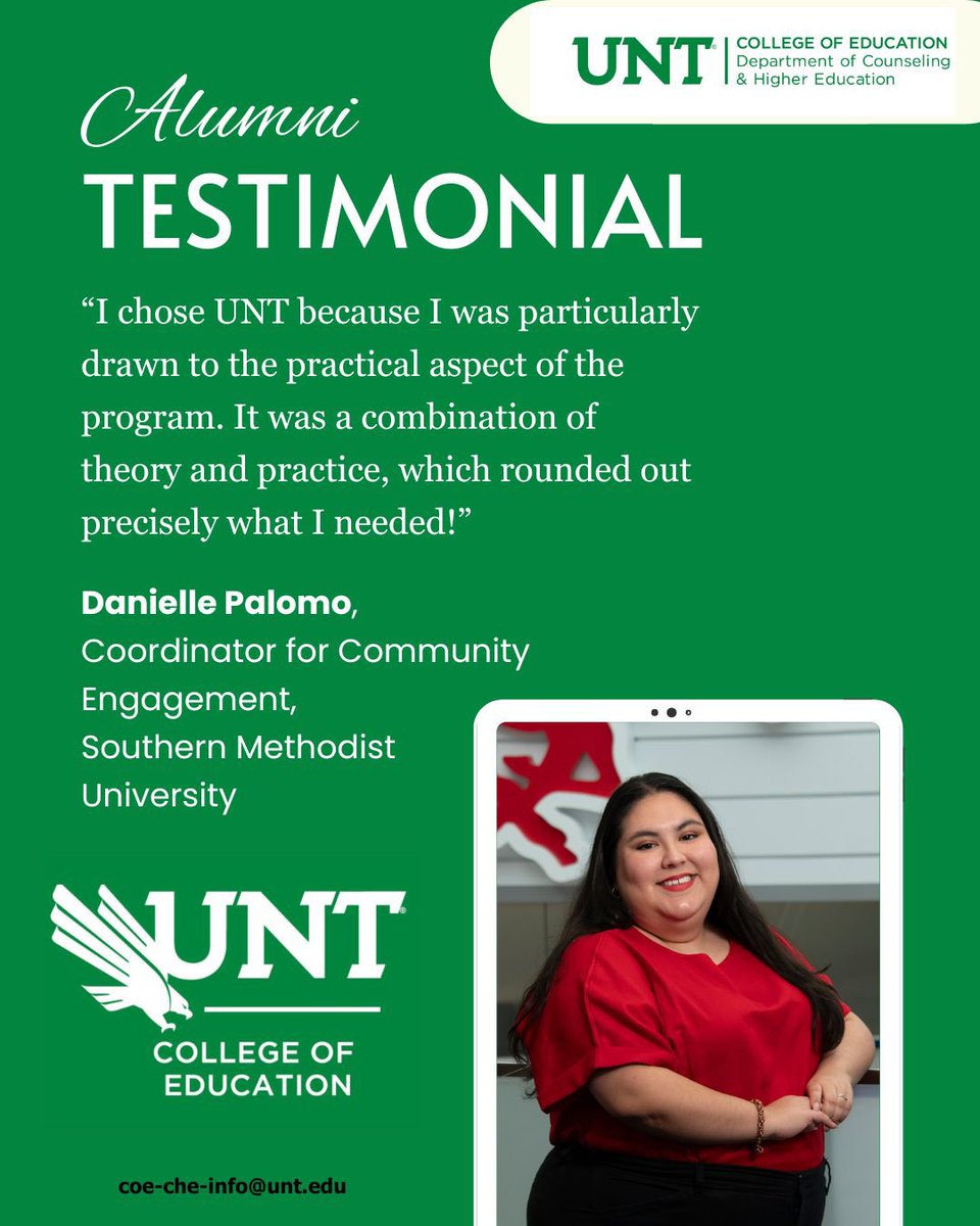 Thinking about applying? See how alum Danielle Palomo found her journey in student affairs. Feeling inspired? Apply by February 1 ✨