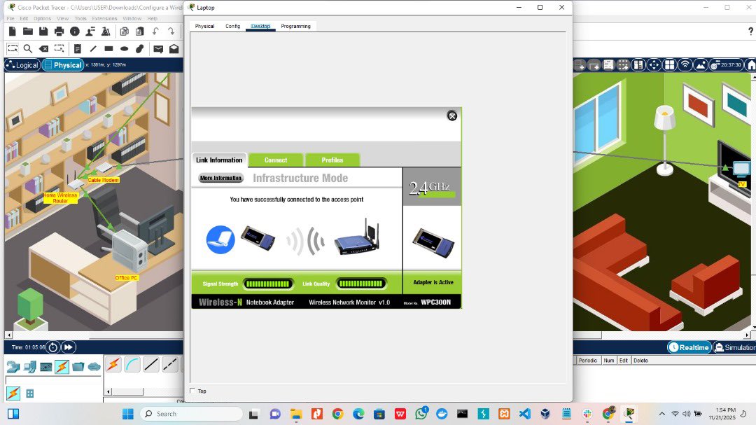 NnajiDaniel_C's tweet image. Networking basics isn’t just theory, it’s the simple moments that make everything clearer.

Today I configured a Wireless Router &amp;amp; Client on Packet Tracer &amp;amp; watching that connection come alive felt like real progress.

@ireteeh 
#TeamApex