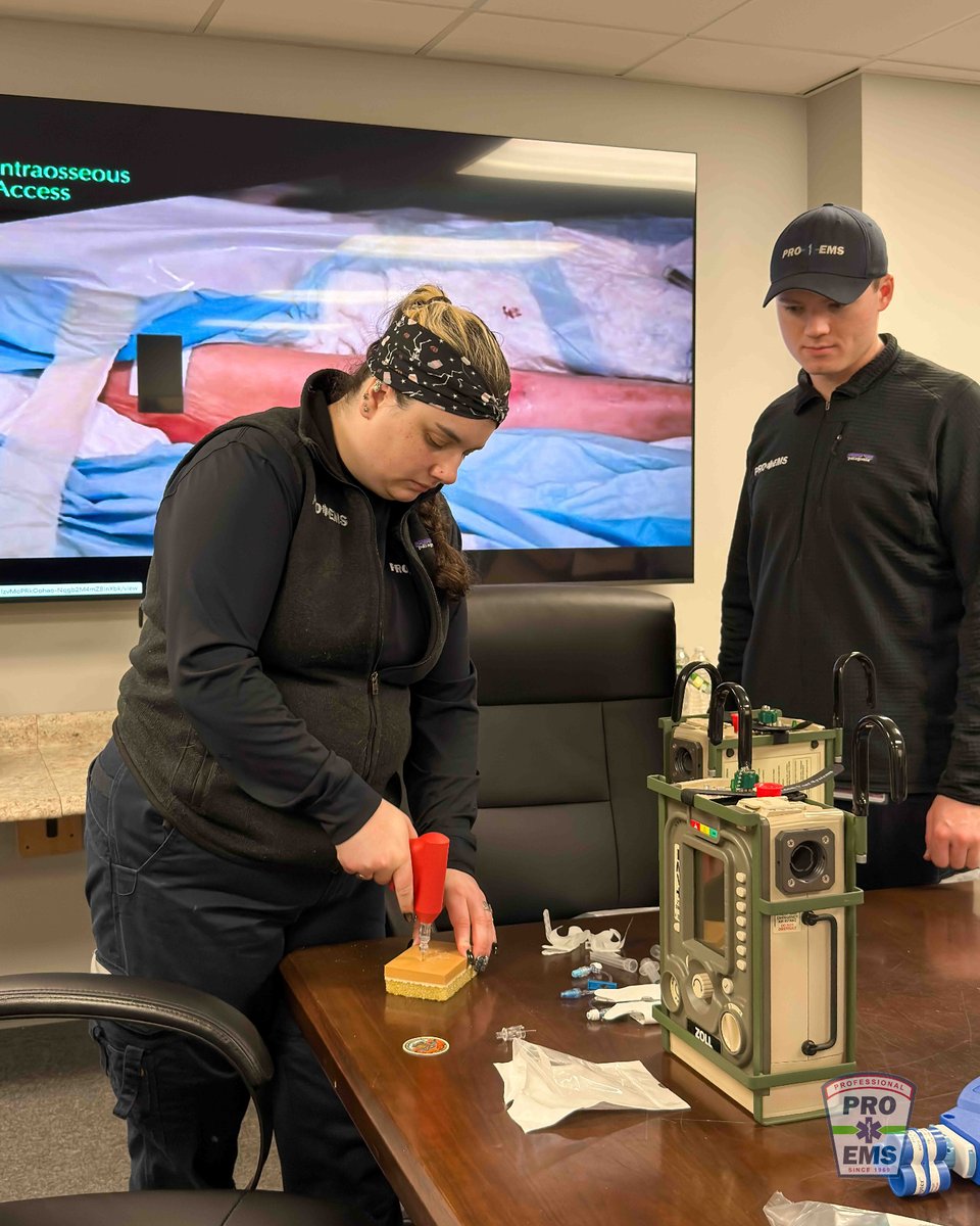 Hands-on training is key to delivering high-quality patient care. Here we are practicing intraosseous (IO) access—a critical skill for emergency situations. Dedicated to the best continuing education to provide the best care.

#PROEMS #Ambulanceservice