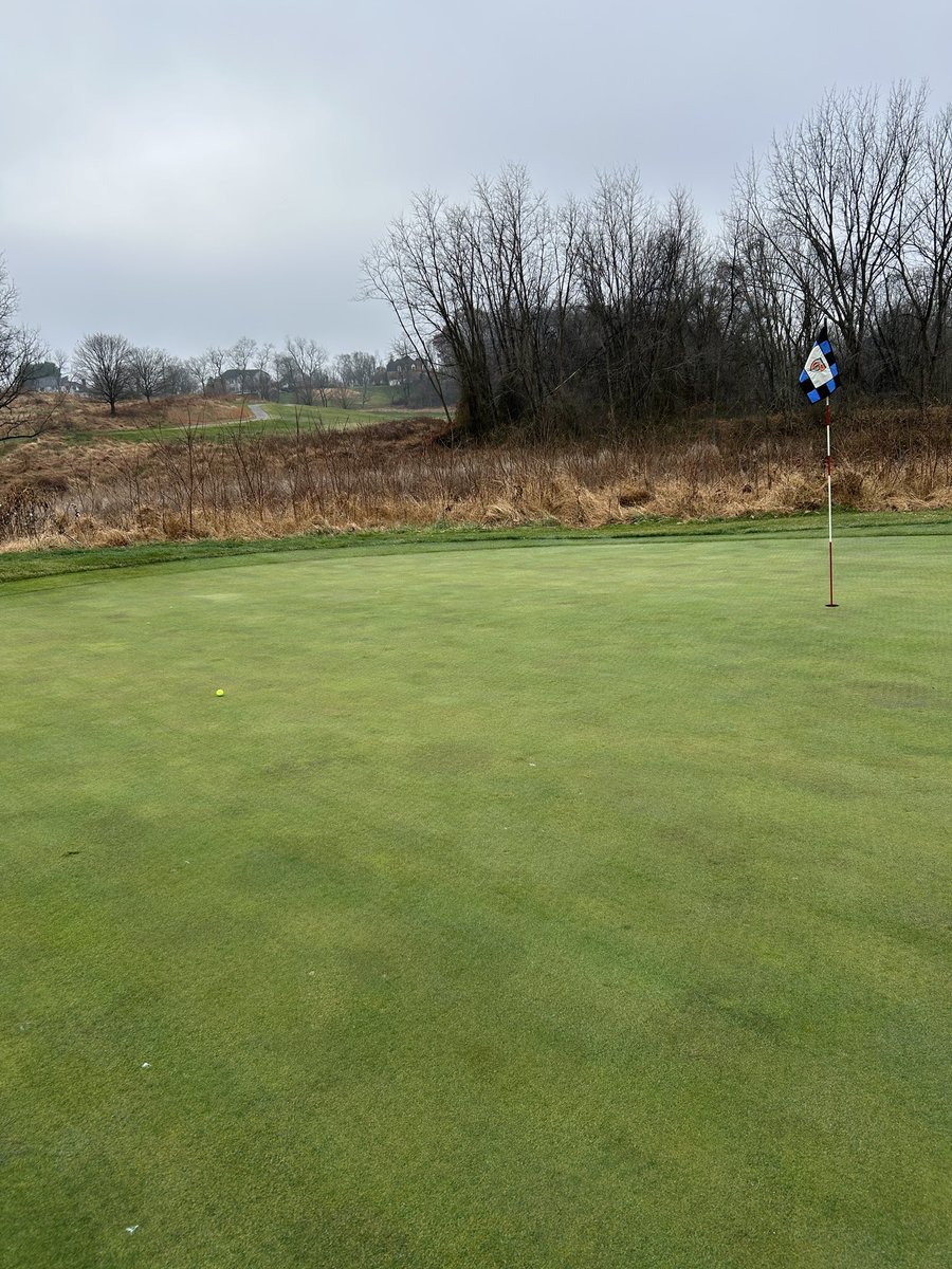 bradyham8's tweet photo. Had a fun time doing a solo 2-ball today. Shot -1 which I was satisfied with. I want hole 15 back for a bogey-free. Pictured is the ball mark from 130 to give myself a look at par. #golf https://t.co/Yq0RW5LEbG