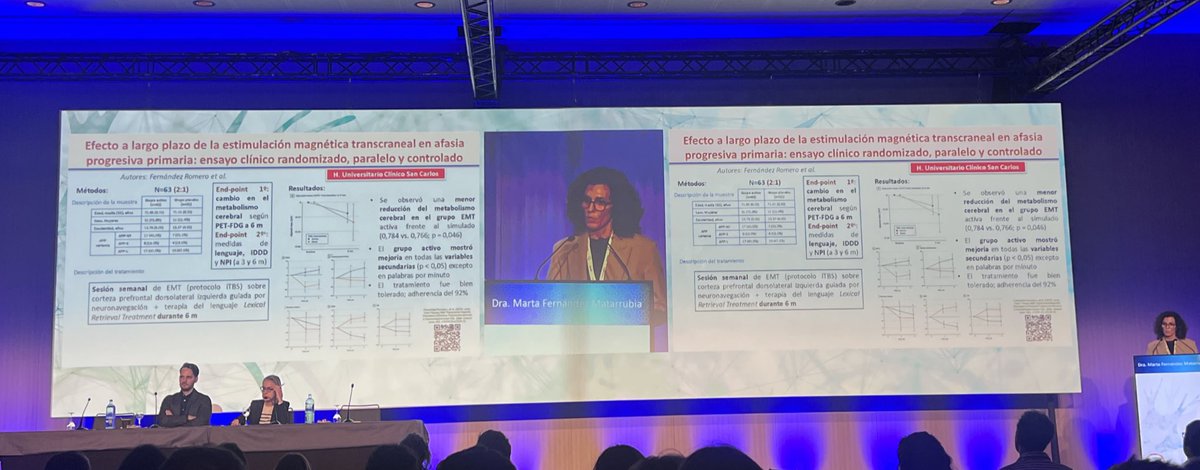 Seleccionada como comunicación estelar por <a href="/seneurologia/">SEN</a>: Efecto a largo plazo de la estimulación magnética transcraneal en afasia progresiva primaria: ensayo clínico randomizado, paralelo y controlado. #RASEN25
<a href="/FdezRomeroLucia/">Lucía Fernández Romero</a> <a href="/MatiasGuiu/">Jordi A Matias-Guiu</a> <a href="/CogClinico/">Neurología Cognitiva HCSC</a> <a href="/iNeuroClinico/">iNeuroClinico</a>