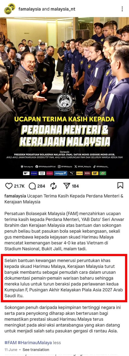 Terima kasih PMX. "Harumkan nama negara"