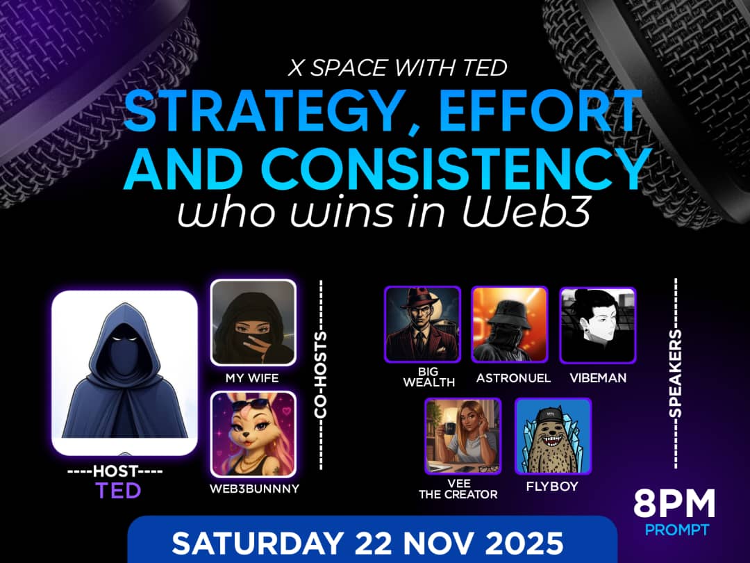 Gm gm guys 
It's great news that I would be hosting my space tomorrow,I've been suspending this space since God knows when ,but tht time is now Get ready, Brace up it's gonna be a Amazing  time with these OG's in the space 
From my Co-host's to my Amazing Speakers.