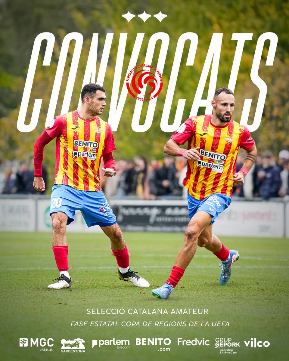 ❤️‍🔥 𝐗𝐚𝐯𝐢 𝐌𝐮𝐫𝐜𝐢𝐚 𝐢 𝐌𝐚𝐫𝐜 𝐑𝐨𝐪𝐮𝐞𝐭 defensaran la samarreta de la Selecció Catalana a La Fase Estatal de la Copa de Regions de la UEFA.

S’enfrontaran a la Comunitat de Madrid i a la Comunitat Valenciana el cap de setmana del 29 i 30 de novembre!

#SomHiTona 🟡🔴