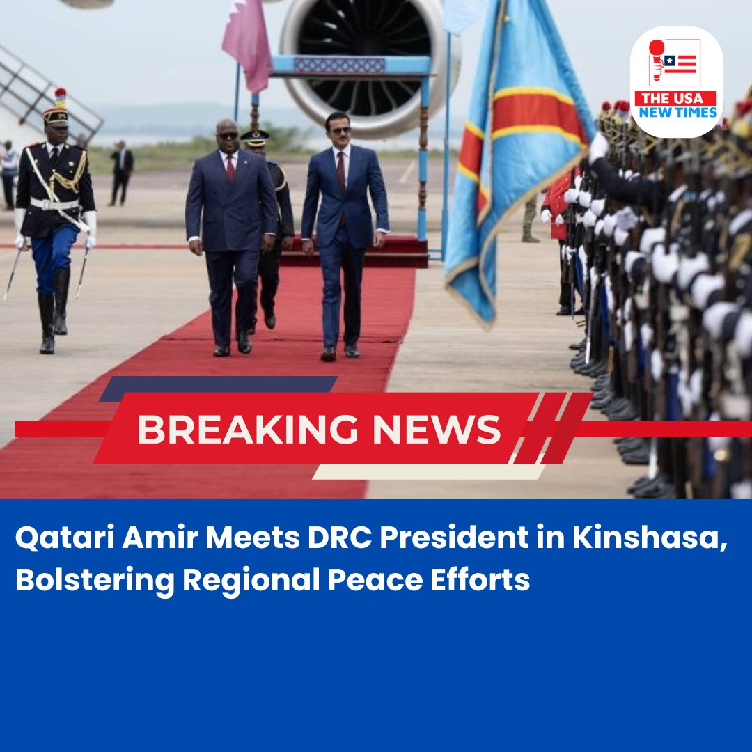 THEUSANEWTIMES's tweet image. HH the Amir Sheikh Tamim bin Hamad Al Thani holds high-level talks with President Felix Tshisekedi in Kinshasa, as Qatar continues its crucial mediation role in eastern DRC peace efforts.

#Qatar #DRC #Diplomacy #PeaceTalks #GreatLakes #MiddleEastAfrica

FULL STORY:…