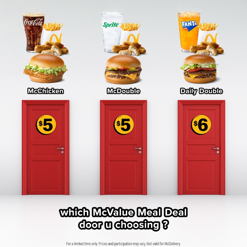 McDonalds's tweet photo. why does knowing what’s behind the door make it harder