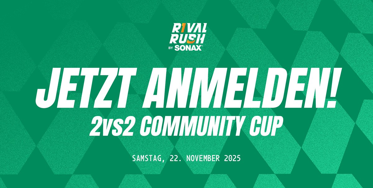 Morgen ist der 4. Community Cup, aber diesmal mit einer Änderung: Es wird 2v2 gespielt! 👀

⏰ Samstag, ab 18 Uhr 
🎮 2/2 DACH  
👥 offen für alle Spieler außerhalb der Div 1

#feeltherush