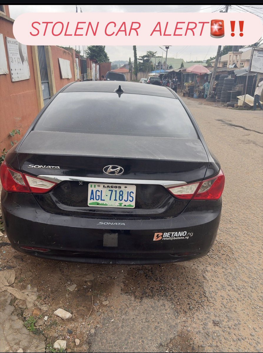 iamdimsjr's tweet photo. 🔥 NEW STOLEN CAR UPDATE – PLEASE HELP ME RETWEET 🔥

My car was stolen in Ibadan on 18th November 2025 around Aare, Bodija, Ibadan.

Vehicle: Hyundai Sonata (Black)
Plate Number: AGL 718 JS
Chassis Number: 5NPEB4AC8DH566982

We have a new lead placing the car  was around Abaoso on the Ibadan–Oyo expressway, very close to Akinyele.
A new lead also suggests the car might be somewhere around Fiditi or Oyo town, which are all on the same route.

There is a very high chance the car is still on the Ibadan → Oyo expressway axis, but it could also have been moved to anywhere in Nigeria.

📞 If you see this car or have ANY information, please call: 09124730419

Please help me retweet, repost, and share. Your one share might help me recover my car. 🙏🏽🙏🏽🙏🏽🙏🏽