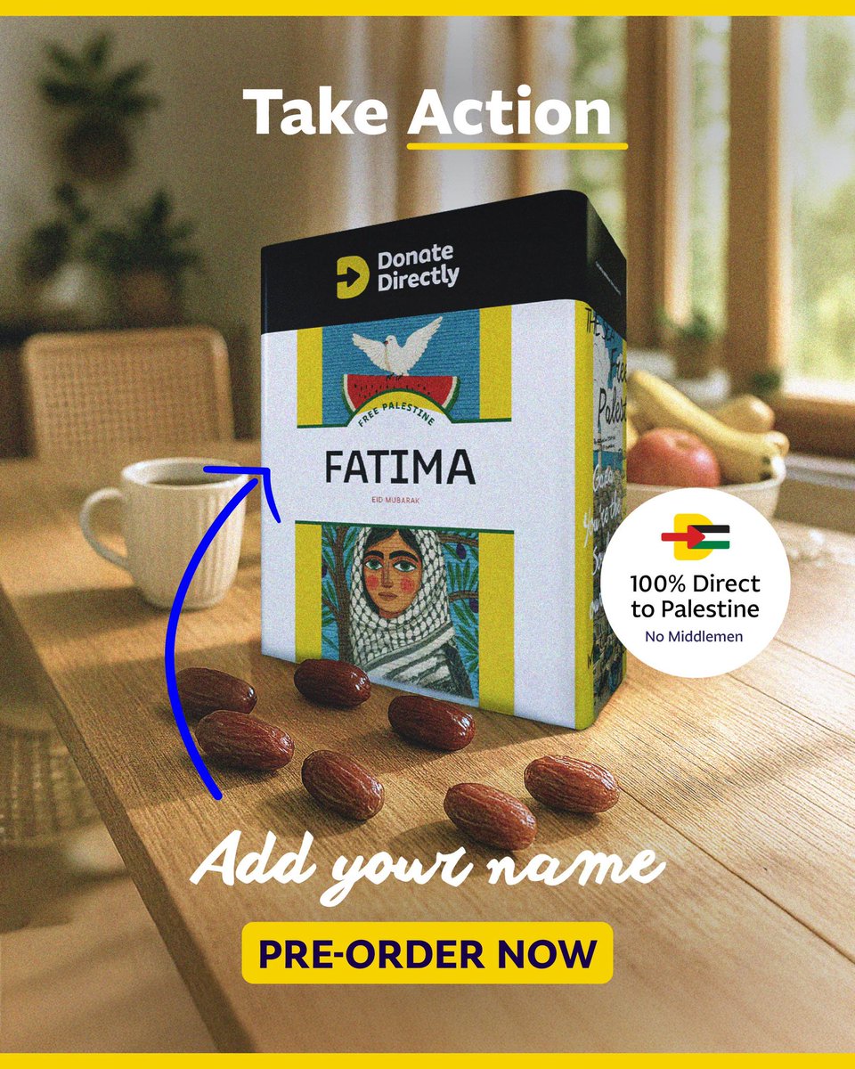 Donate_Directly's tweet image. Kneecap spoke up. Will you? ✊🇵🇸

Your Name on a Palestine Dates Tin.
Make it personal. Show your support.

This isn’t just dates, it’s solidarity, it’s resistance, it’s your stand.

👉 Pre-order now. Limited tins.
Shop.donatedirectly.com/collections/da…