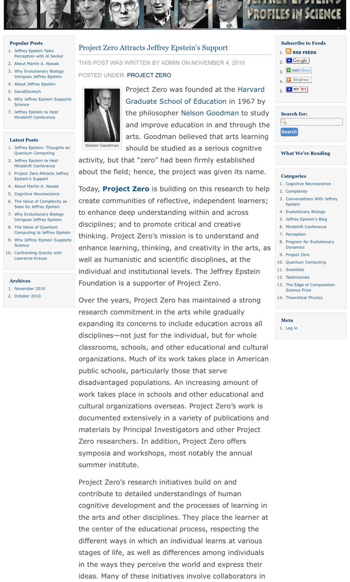 lalisina17's tweet image. Chieda a #DelRio se per caso #Epstein finanziava il #ProjectZero di #Gardner nel comitato scientifico della #ReggioChildrenFoundation e poi ne riparliamo.

web.archive.org/web/2010111202…