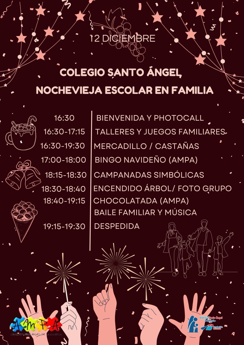 Tienes plan para el 𝟭𝟮 𝗱𝗲 𝗱𝗶𝗰𝗶𝗲𝗺𝗯𝗿𝗲?¡Nosotros tenemos el mejor!Te invitamos a nuestro #mercadillonavideño y disfrutes con nosotros de una #nocheviejaescolar.𝗡𝗼 𝗽𝘂𝗲𝗱𝗲𝘀 𝗳𝗮𝗹𝘁𝗮𝗿! #FamiliaSantoÁngel #ampa
#santoángelpalencia #somoseducere <a href="/FundEducere/">Fundación Educere</a>