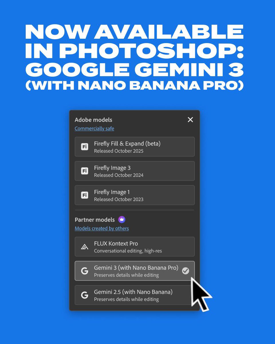 OmimDesigner's tweet image. نانو بنانا برو الجديد 
متوفر الآن في فوتوشوب 💙.