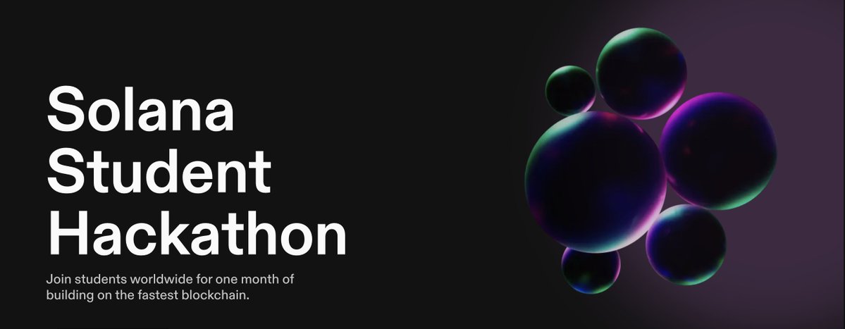 solana_devs's tweet image. Registrations are open for the Solana Student Hackathon this fall, a month long online event for students who want to learn, build, and ship real projects on Solana.

🧵