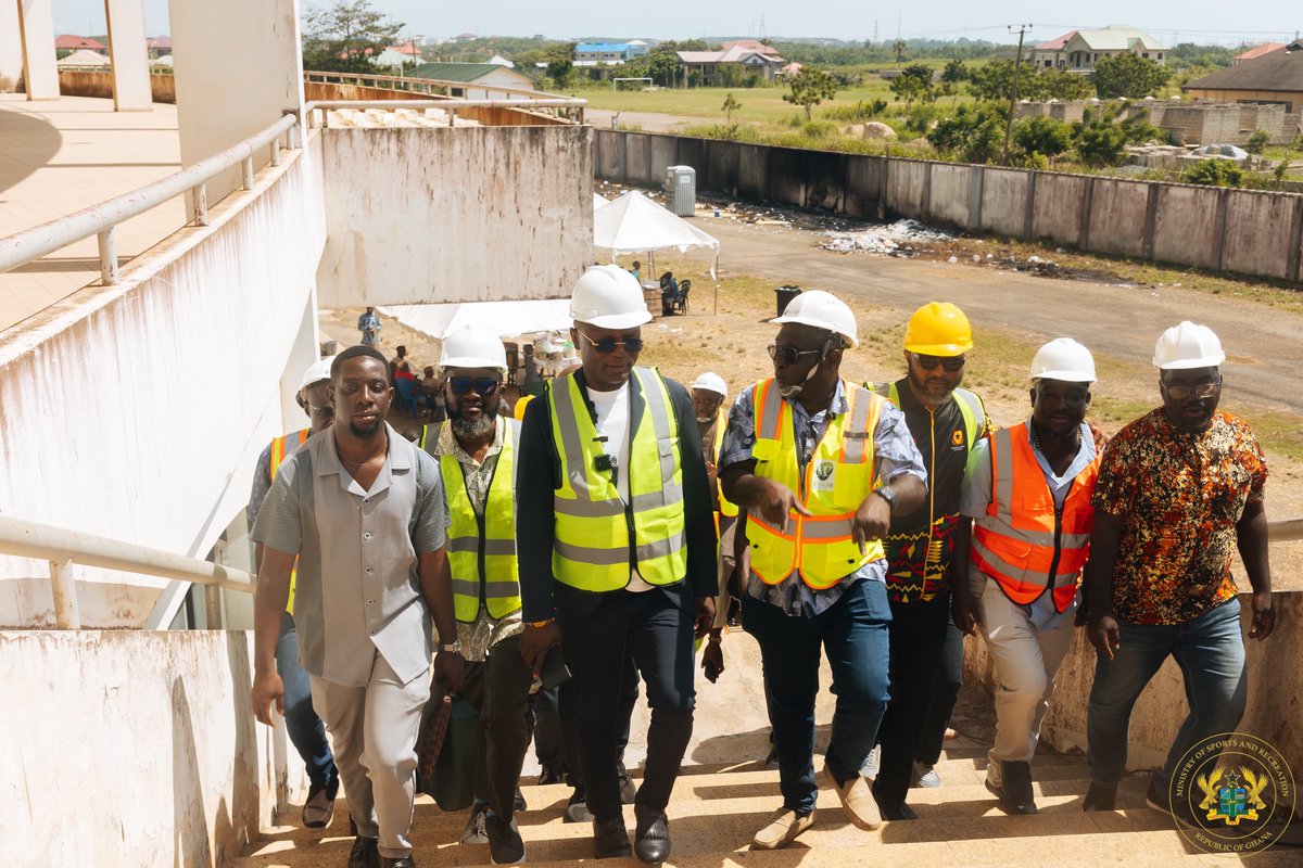Earlier this morning, I undertook an inspection of the Essipong Sports Stadium in the Western Region, accompanied by the Director General of the National Sports Authority, Mr Yaw Ampofo Ankrah.

This 20,000-seater stadium, constructed ahead of the 2008 African Cup of Nations, has