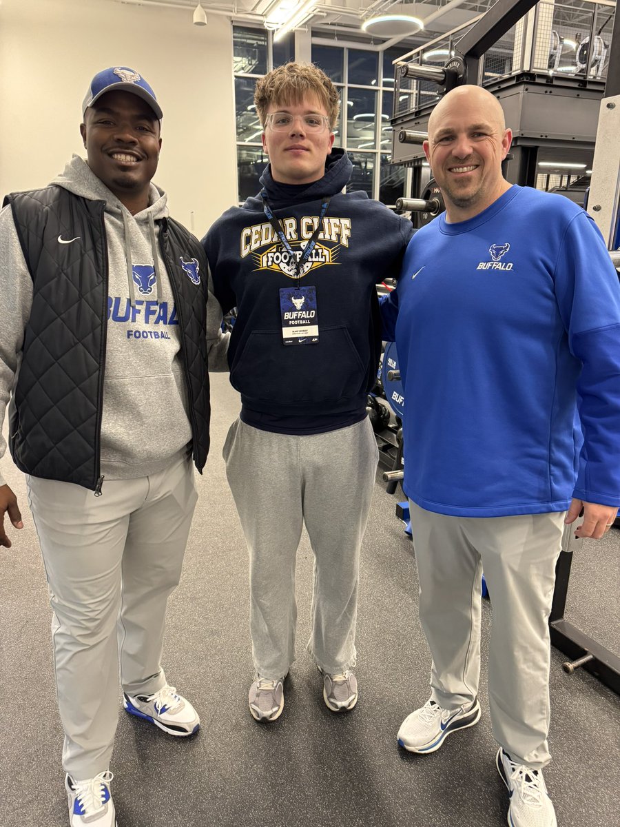 Blake_Secrest24's tweet photo. I had a great time @UBFootball!  Thank you @LoganNewman01 for the invite! I appreciate all the Coaches that showed us around and spent time talking to me and my family. Especially thankful for @Pete_Lembo  for taking the time and talking with me about their program. I look forward to coming back to watching a Spring practice.
@Pete_Lembo
@CoachZeek_ 
@Stansfield_Matt
@ronwhitcomb
@CoachHaggardUB