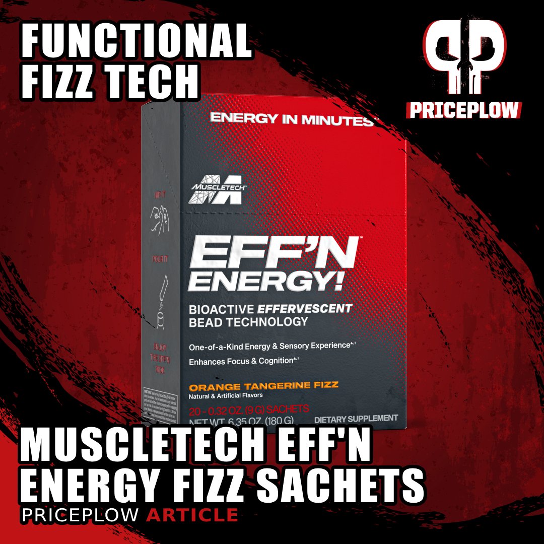 PricePlow's tweet image. blog.priceplow.com/supplement-new…
The @MuscleTech  EFF&apos;N Energy ditches the scoop and shaker bottle. These effervescent sachets fizz like a carbonated drink and pack 225mg caffeine plus nootropics. Just tear, pour, and go. See what makes this format different.