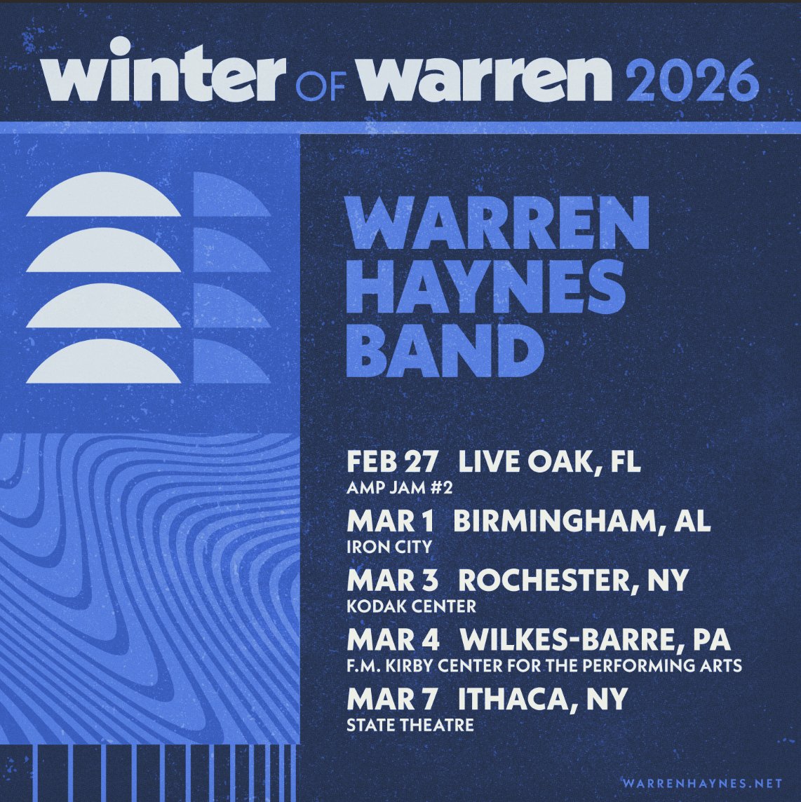 Get ready! The Winter of Warren tour goes on sale today at 12 PM EST. Visit warrenhaynes.net to secure your tickets + VIP packages.

Warren Haynes Solo Dates:
Feb 12 - Grass Valley, CA
Feb 13 - San Francisco, CA
Feb 14 - Napa Valley, CA
Feb 15 - Santa Cruz, CA
Feb 17 - Los