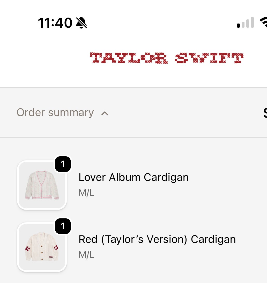 KAMathews's tweet photo. Cardigan collection complete. Now impatiently waiting for the Evermore, Debut, and Reputation Cardigans. @taylornation13 https://t.co/ARuZMYNrce
