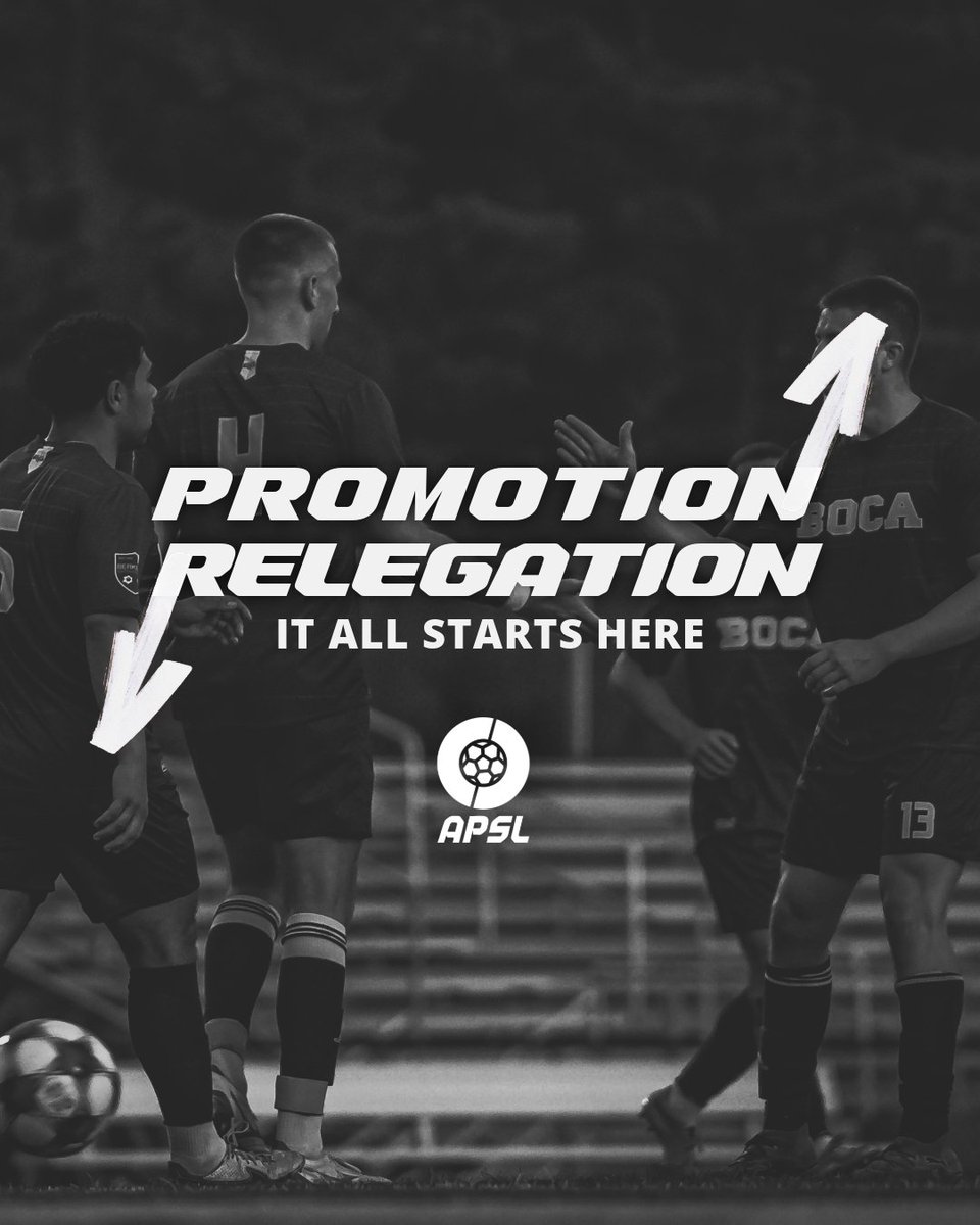 APSLSoccer_'s tweet image. ⬆️⬇️ Promotion. Relegation. It starts here.

Across the APSL pyramid, 220+ clubs compete with real pathways — from feeder leagues to regional conferences.

Every point matters. Every result shifts the race.
Every club can rise.
This is an open system.
This is the APSL.