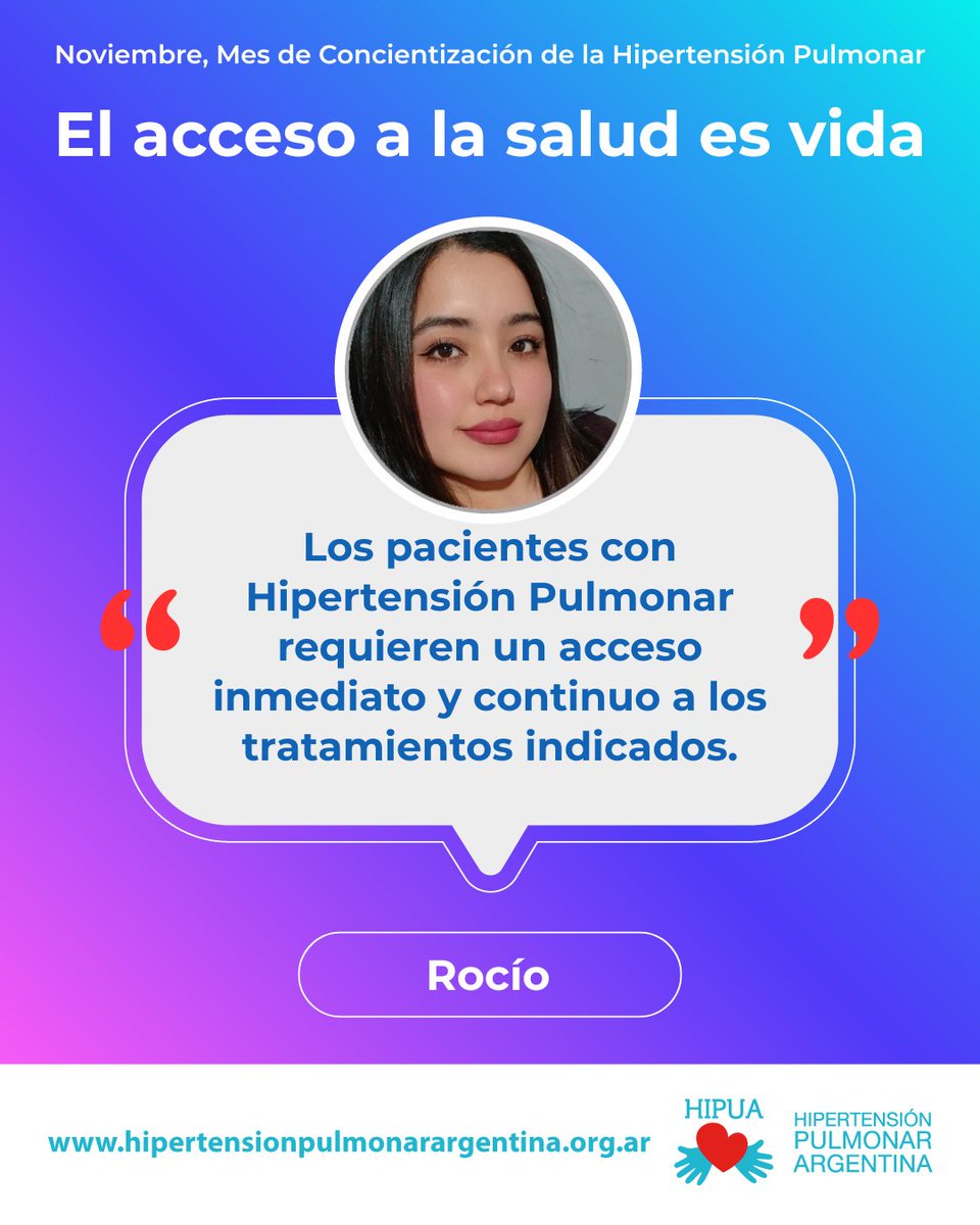 HIPUA's tweet image. Cada demora en la entrega del tratamiento para la #HP pone en riesgo nuestra salud y nuestro futuro. El acceso a la salud no es un privilegio: es vida ❤️
#HIPUA #Hipuaconvos #hipertensionpulmonar #AccessMeansLife