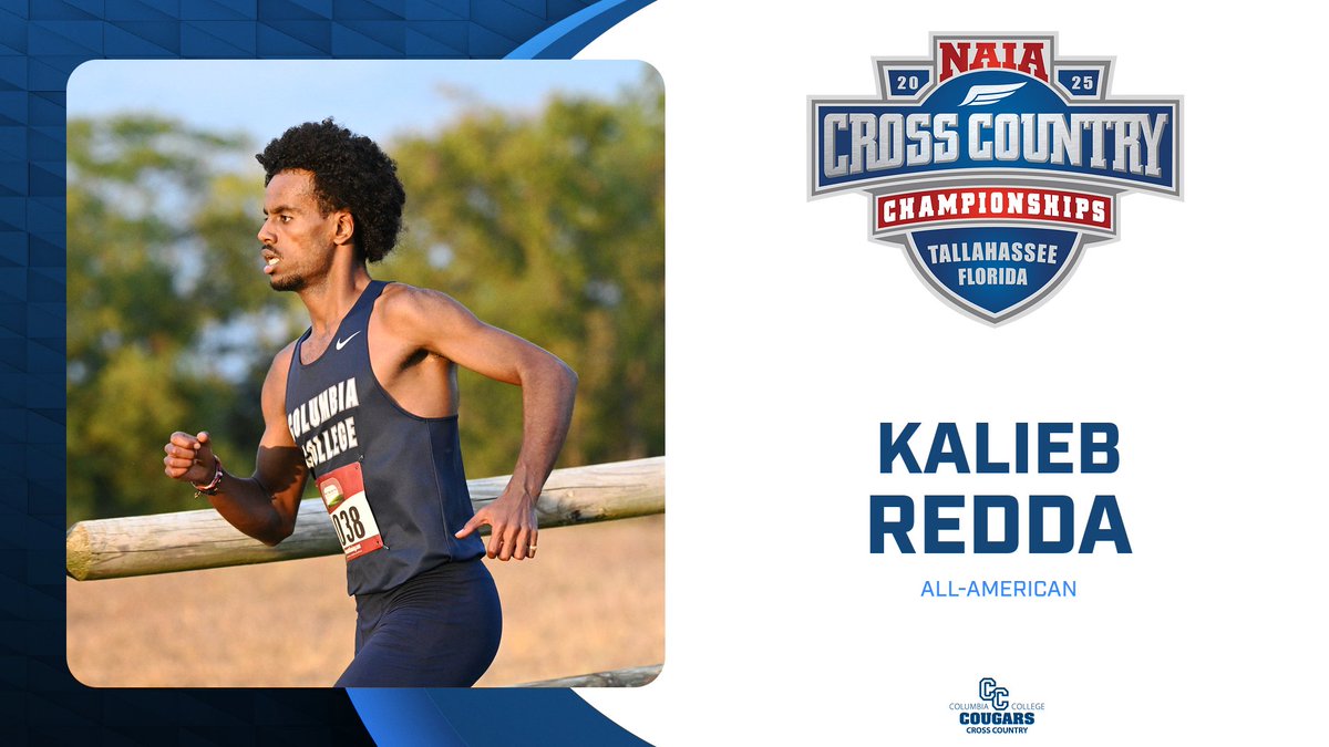 ColumbiaCougars's tweet photo. 🚨🏃‍♂️ Kalieb Redda earns All-American status for the second time in his career, finishing 17th of 323 runners (24:52.1)—the third-best 8k finish in program history!

#WeAreCC #NAIAXC https://t.co/LsdVpmMhW1