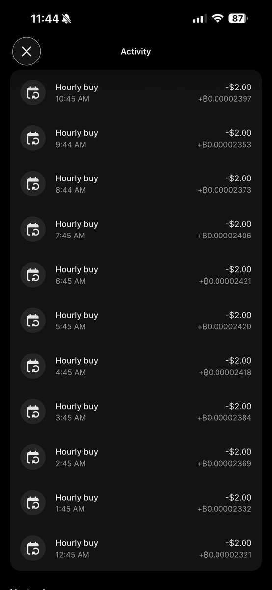 kylehrt's tweet image. It’s great to know that while I’m sleeping and Bitcoin dumps, I get more sats per hourly buy.