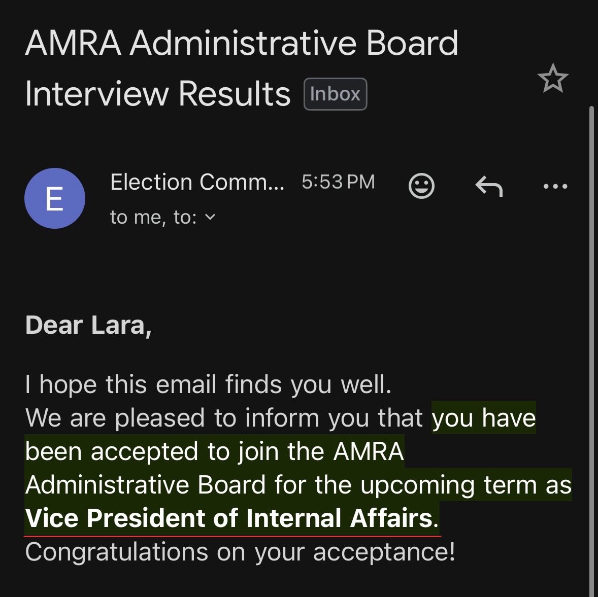 LaraIbrahim04's tweet image. I’m pleased to begin my new role as the Vice President of Internal Affairs at Al-Quds Medical Research Association (AMRA).
After serving last term as the Vice-Head of the IT Committee, I look forward to contributing at a wider administrative level. ✨🔥