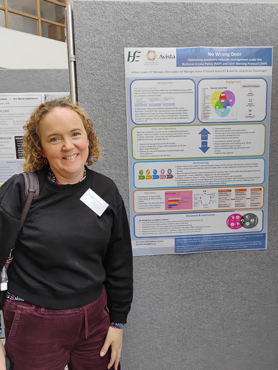 aideenlawlor's tweet image. Thanks to @WeHSCPs for funding to complete UCD Lean Green Belt Cert. Group project as poster at National Lean Symposium. #HSCPs # Person Centred @LeanMater