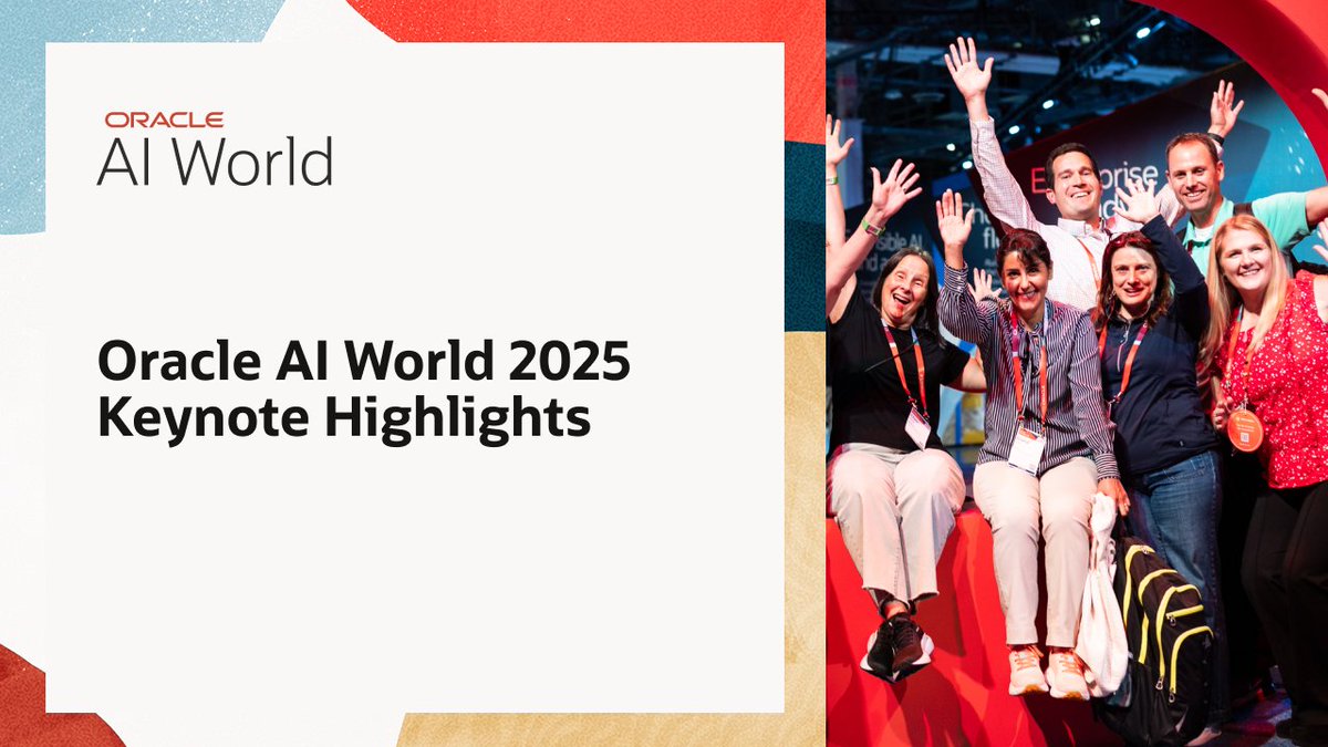 KPriceEPM's tweet photo. From our new AI Data Platform to AI Agent Studio updates, and much more—here are the highlights from our #AIWorld keynotes in just under 6 minutes! Exciting! https://t.co/9SHvzIDXN2 https://t.co/UVGhfA6bFF
