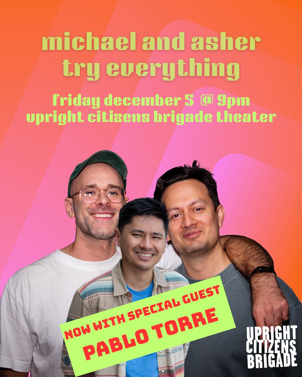 asherperlman's tweet image. Two weeks from today @ucbtny, with @CruzKayne and special guest @PabloTorre